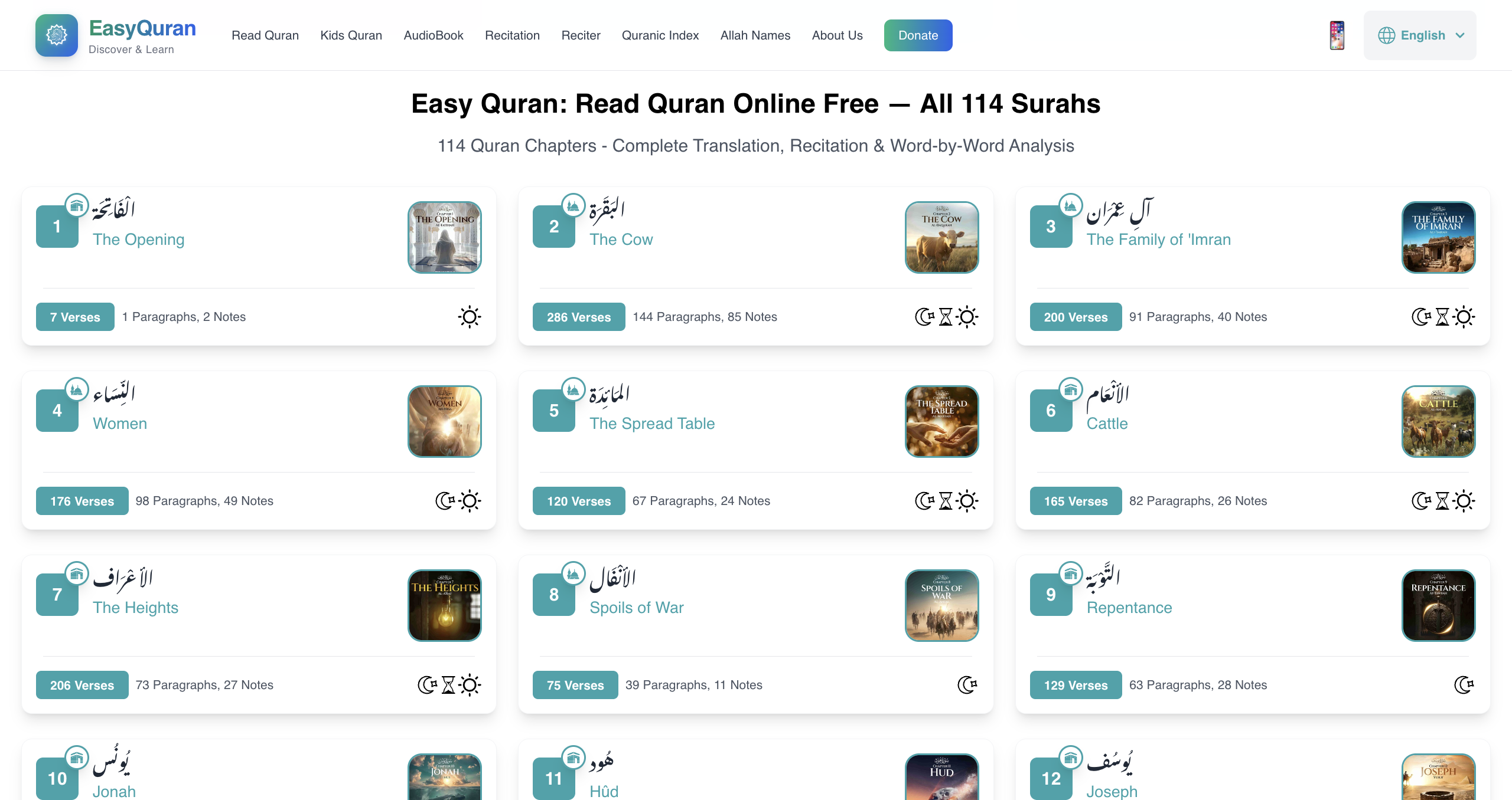 EasyQuran AI - Web Application Home Screen