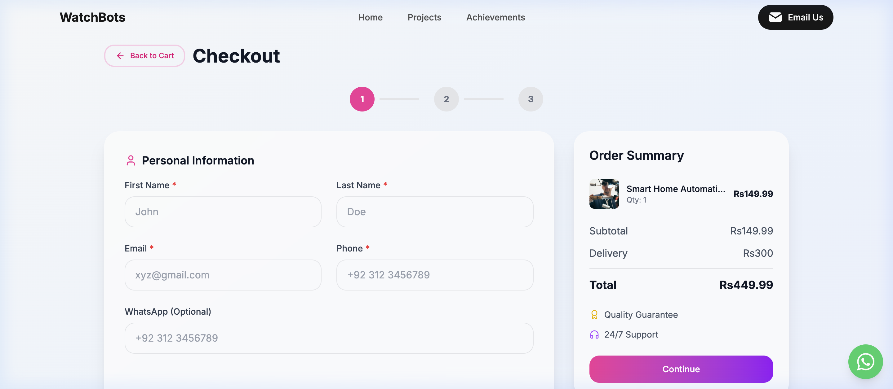 Watchbots - Secure Order Checkout